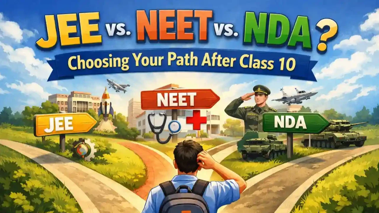 JEE vs. NEET vs. NDA: Choosing Your Path After Class 10 | Prexms