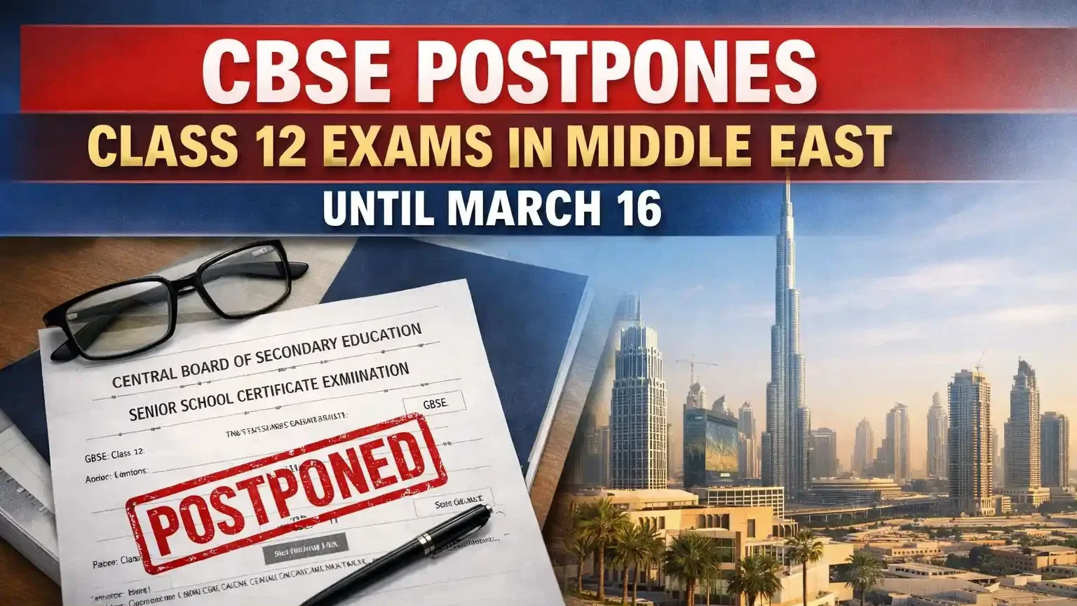 CBSE Postpones Class 12 Exams in Middle East Until March 16 | PreXms